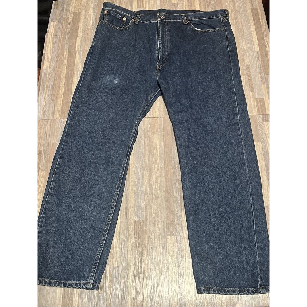 Levis 505 Pants Men's 42 x 30 Blue Denim Jeans Regular Fit Straight Leg Casual